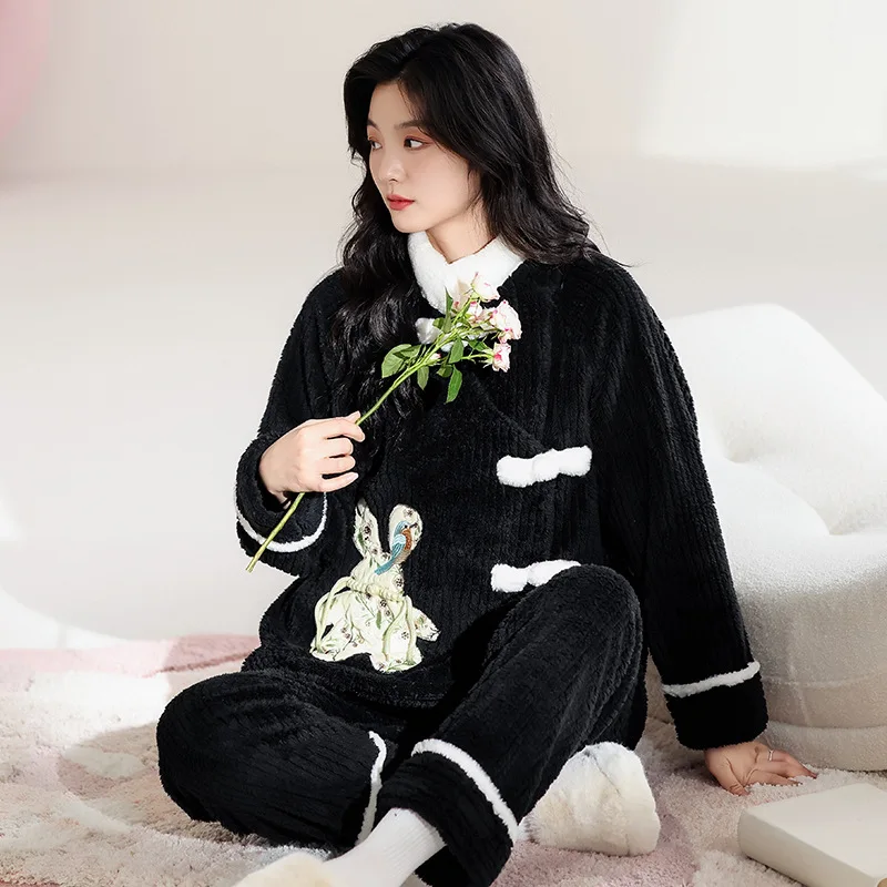 

Women's Clothing Pajamas Winter Thicken Keep Warm Suit Exquisite Fashion At Home Outdoors Sleep Comfortable Ventilate Kawaii