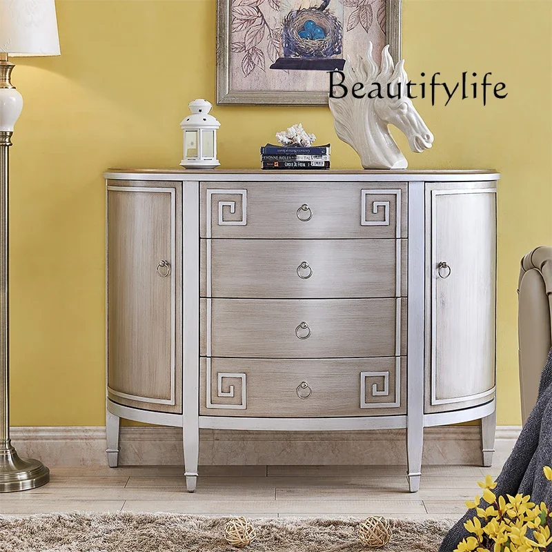 خزانة مدخل على الطراز الأمريكي الكلاسيكي، خزانة جانبية منزلية من الخشب الصلب والبساطة