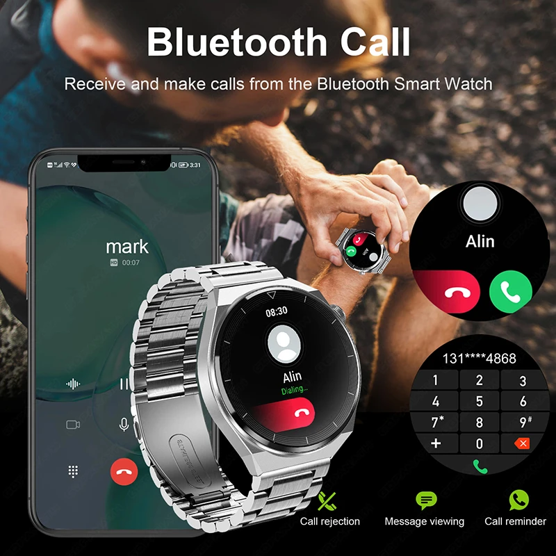 Smart Watch Screen NFC Waterproof Fitness Heart Rate Call Man Woman For Android IOS Intelligent Wearable Equipment Wrist GPS