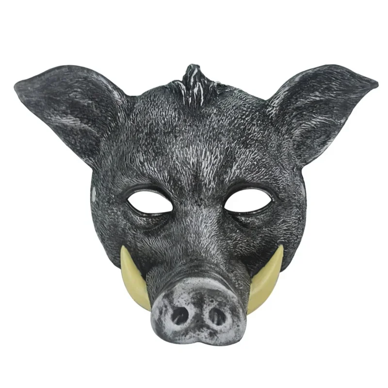 Pu Halloween For Men Women Custome Cosplay Pig Head Props Party Carnival Mask Face Cover Dress Up MN12