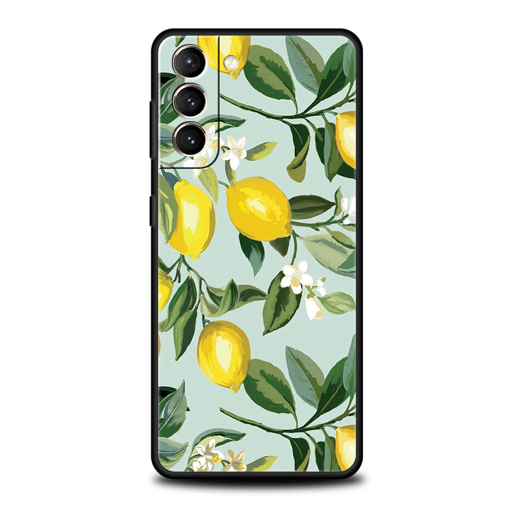 Mediterranean Lemon Phone Case for Samsung Galaxy S24 S23 S22 S20 S21 FE Ultra S10 S10E S9 S8 Plus 5G Silicone Soft Cover Capas