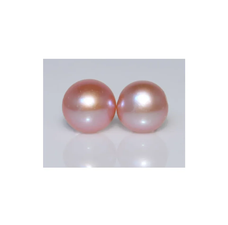 

Charming Pair Of 7mm South Sea Pink Loose Pearl / Half Drilled