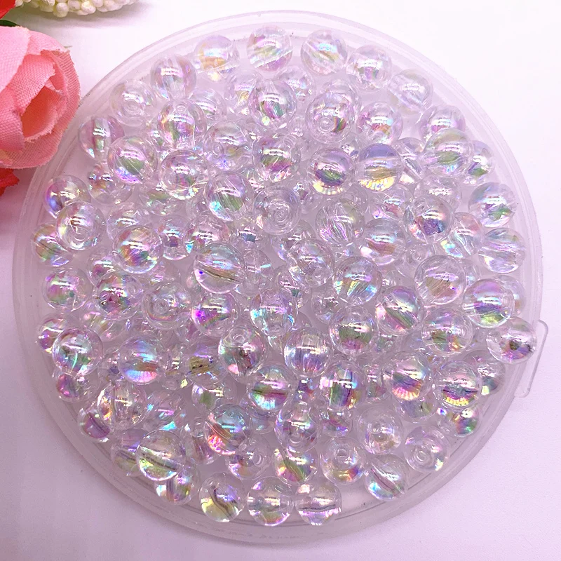 NEW 4-14mm AB Color Round Acrylic Beads Loose Spacer Beads For Jewelry Making DIY Bracelet Accessories image 4