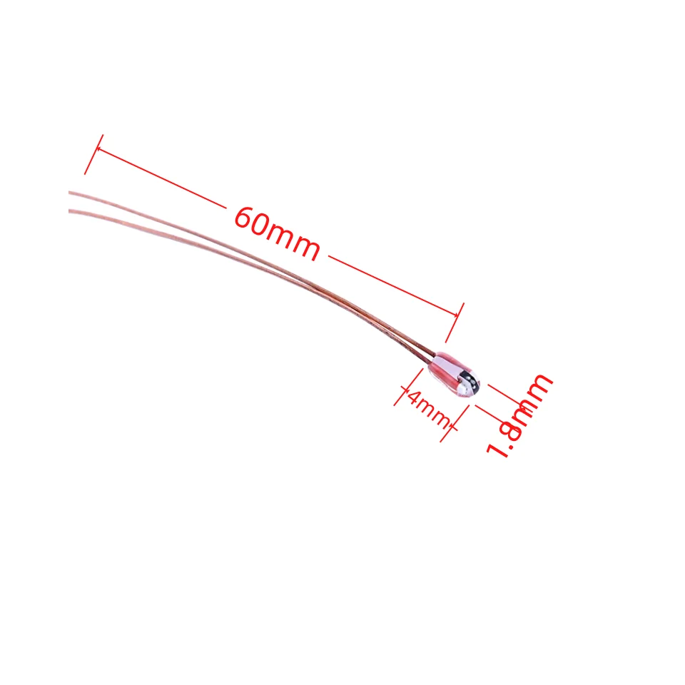 10PCS/LOT MF51 Glass NTC Thermistor 60mm 1% B:3380/3435/3470/3950 5K/10K/50K/100K Negative temperature Thermal Resistor