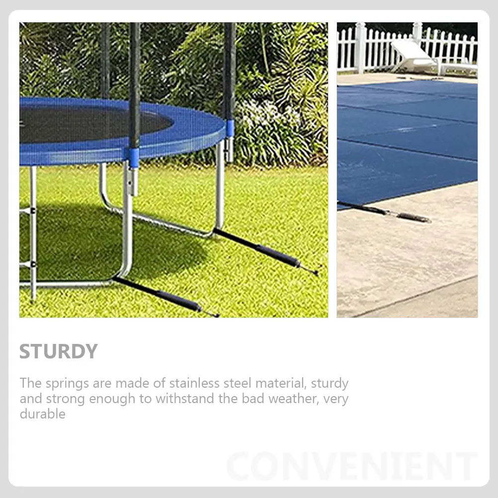 

5Sets Pool Cover Springs Heavy Duty Stainless Steel Spring Sleeves Protective Covers Stretchable Replacement for Swimming Pools