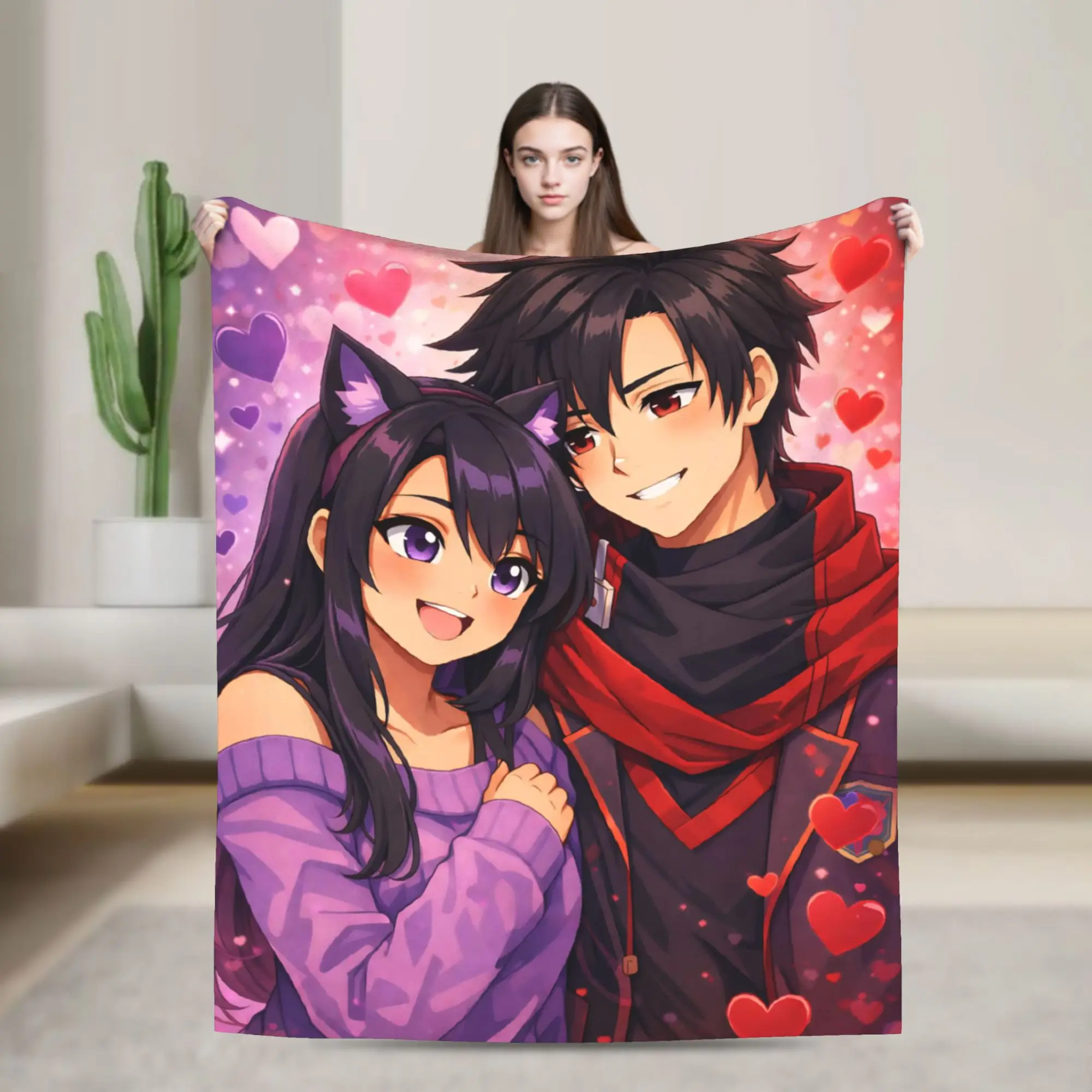 A-Aphmau Cartoon Accessories Blanket Super Soft Cozy  Throw Blankets for Living Room 50x60 Inches Multi-size Bedding Throws