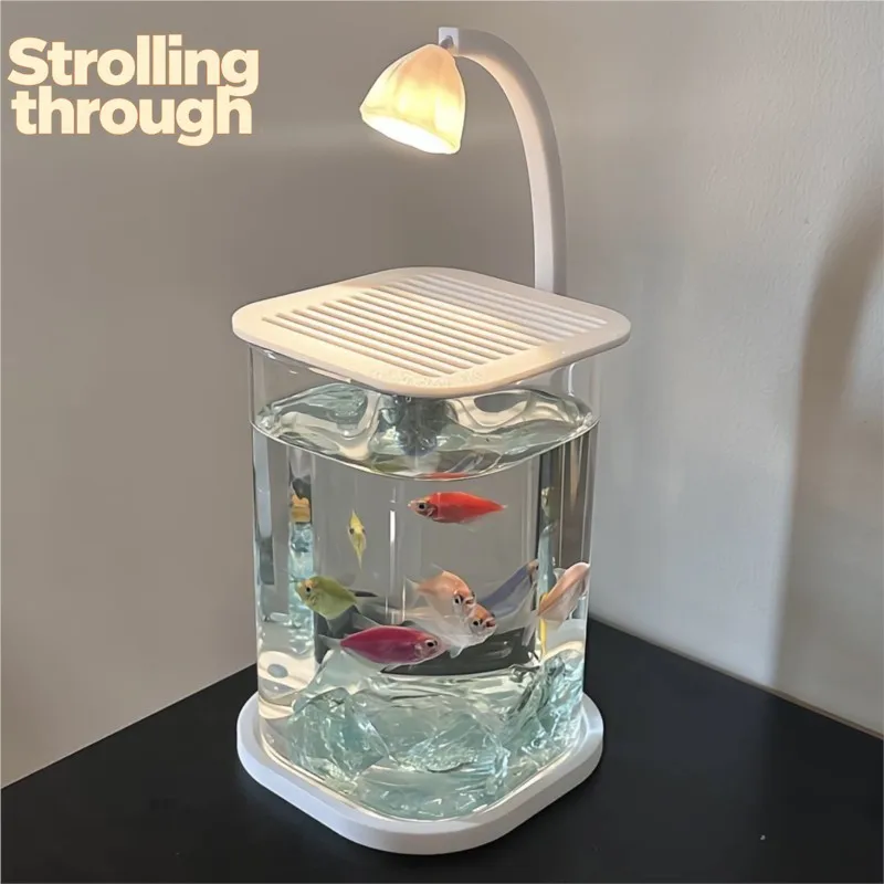 

Настольный аквариум MOMO Home: компактный стеклянный аквариум для гостиной и столовой, идеально подходит для бойцовых рыбок и мелких рыбок.