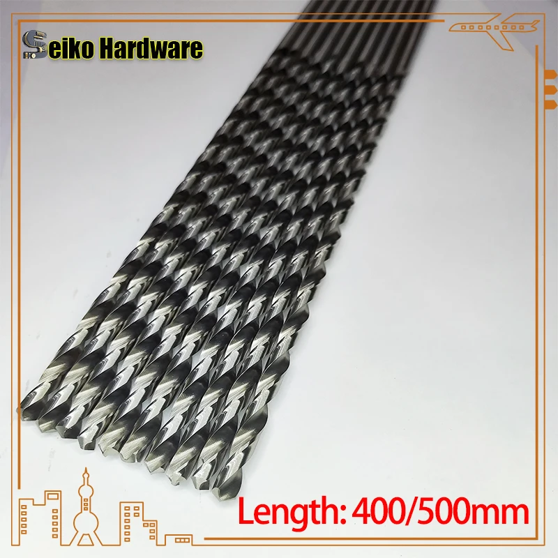 400mm/500mm long high-speed steel drill bit with extra long straight shank and extended drill bit for high hardness woodworking