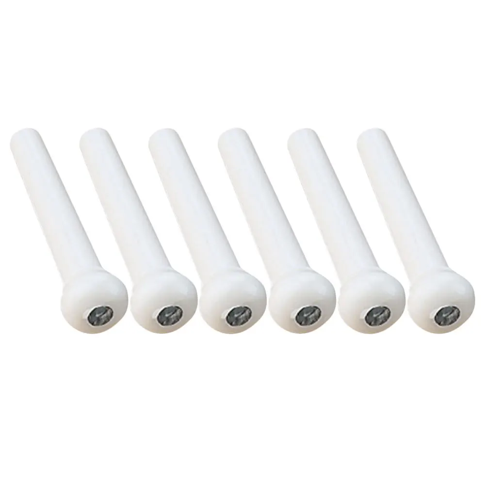 6 قطعة من دبابيس جسر الجيتار الصوتي البلاستيكية القوية وخفيفة الوزن مجموعة الخنازير لملحقات القيثارة الكلاسيكية الشعبية تعزيز #1