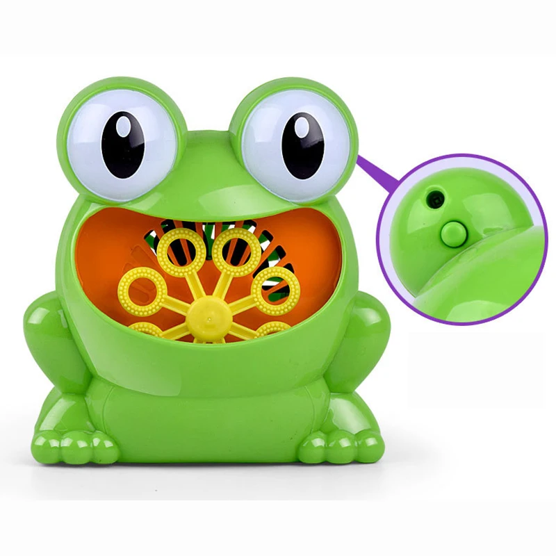 New Bubble Gun Cute Frog Automatic Bubble Machine Soap Water Bubble Blower Music Outdoor Toys for Kids juguetes brinquedos Toy