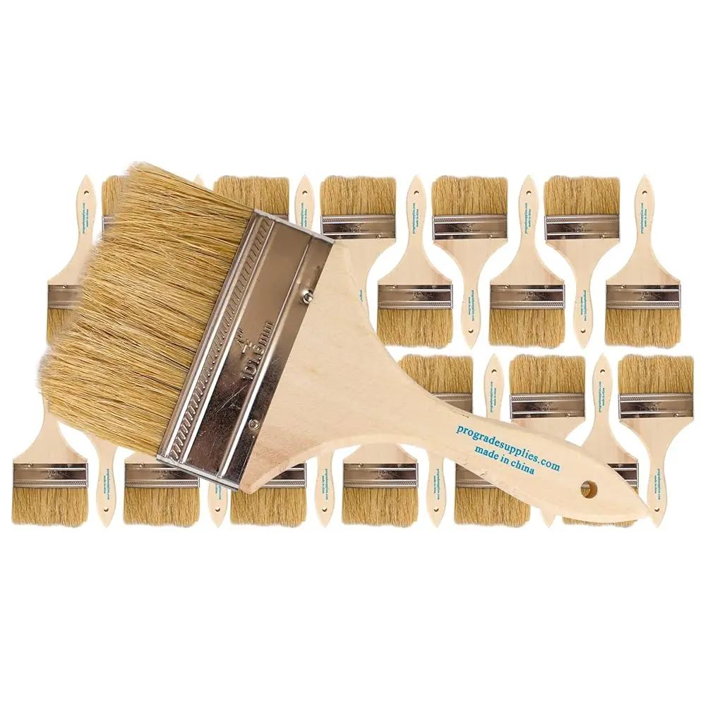 

Free Shipping-- Chip Paint Brushes - 24 Ea 4 Inch Chip Paint Brush Light Brown