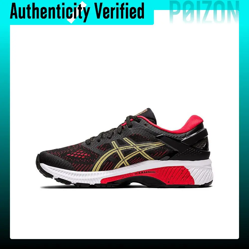 ASICS Gel-Kayano 26 Running Shoes Women's Low-top Black Red Gold 1012A653-001
