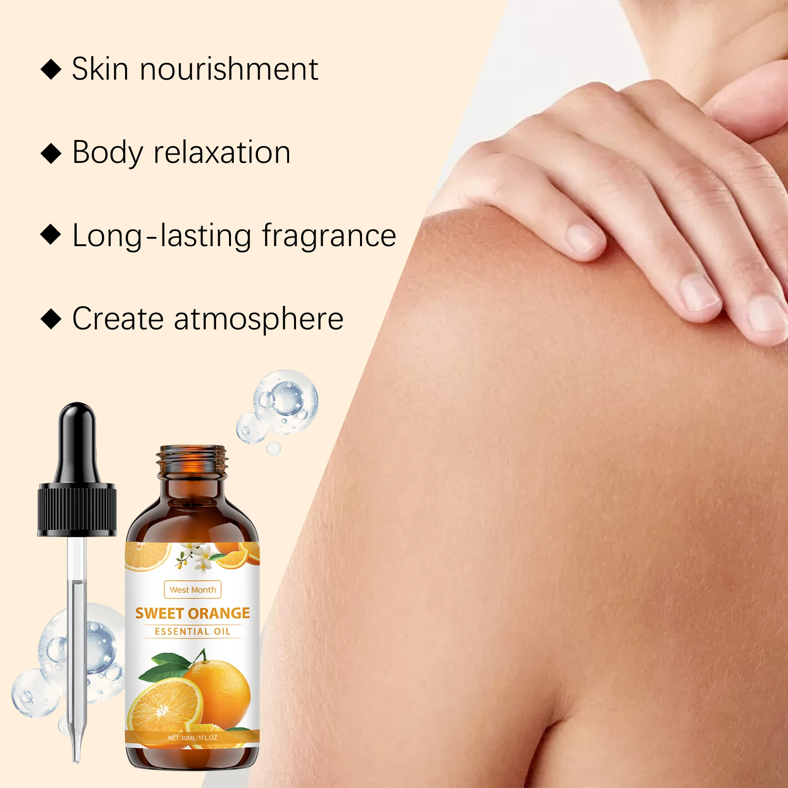 Sweet Orange Essential Oil For Body Massage Hydrating Nourishing Smoothing Skin Care Freshness Long-lasting Fragrance