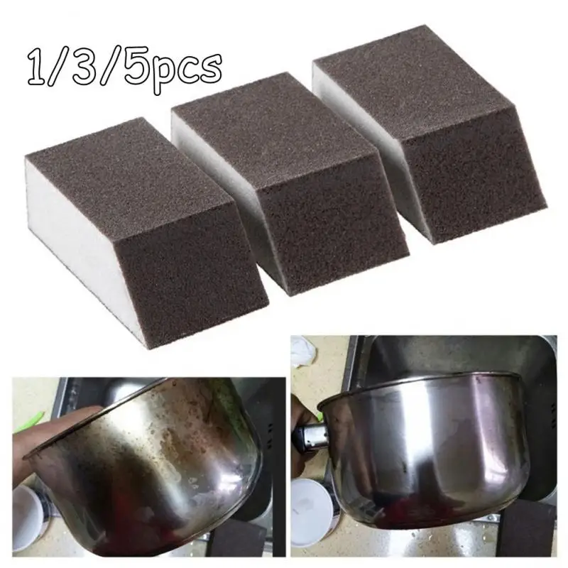 1/3/5pcs Alumina Emery Sponge Cleaning Brush Remove Stains Rust Bowl Washing Sponge Kitchen Cleaning Brush Pot Pan Cleaning Tool