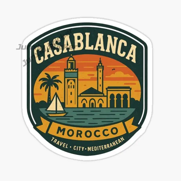 MOROCCO CASABLANCA Scenic Tourism Car Stickers Vinyl Self Adhesive Waterproof Decorative Stickers Parts Accessories