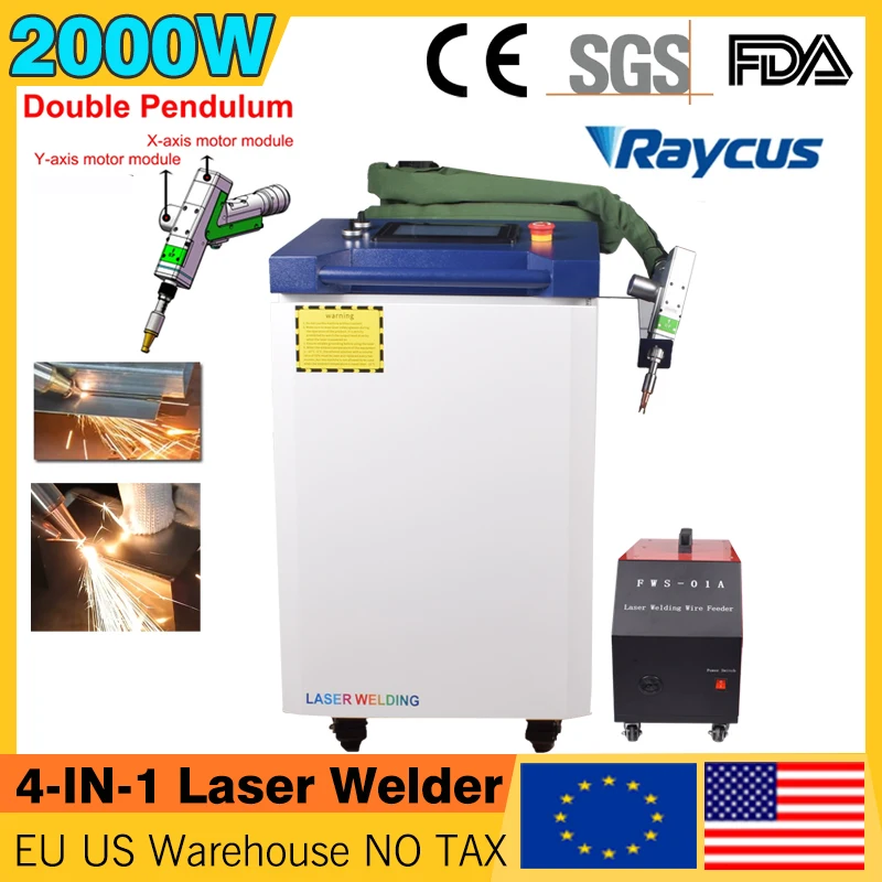 200W Laser Welder Fiber Laser Welder Handheld Raycus Welder Wobble Head for Metal Weldings Cleaning Cutting DDP TO EU US