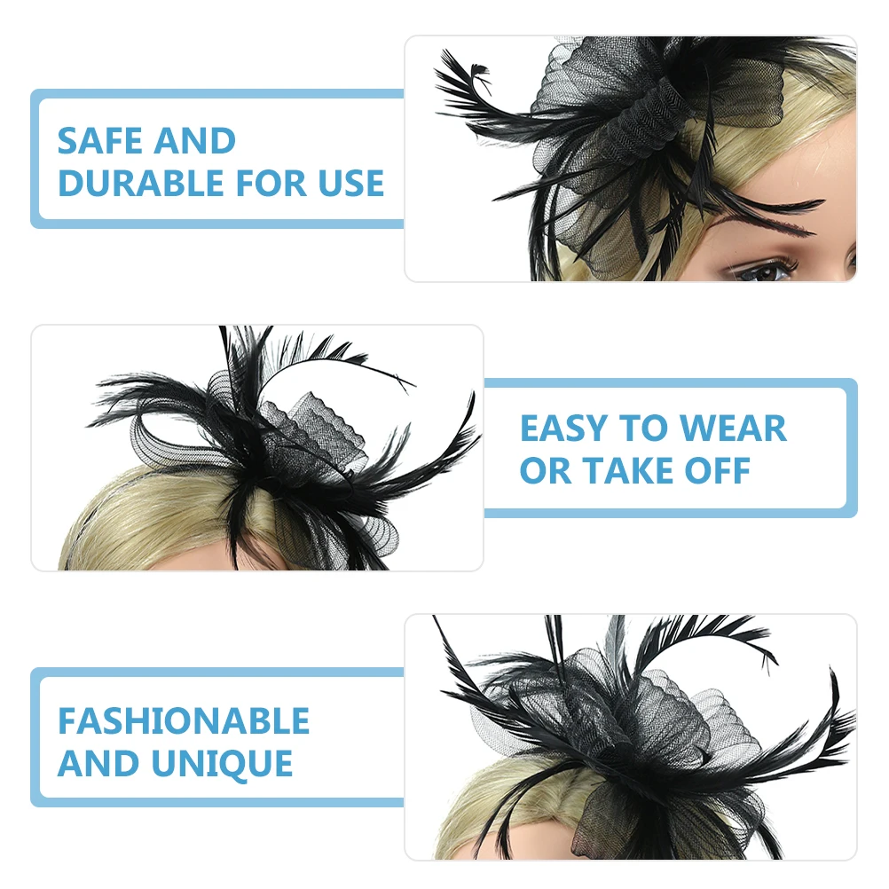

Hair Fascinator Hat Headband Wedding Tea Party Dressy Fascinators For Women Elegant Veil Plume Design Formal Occasion