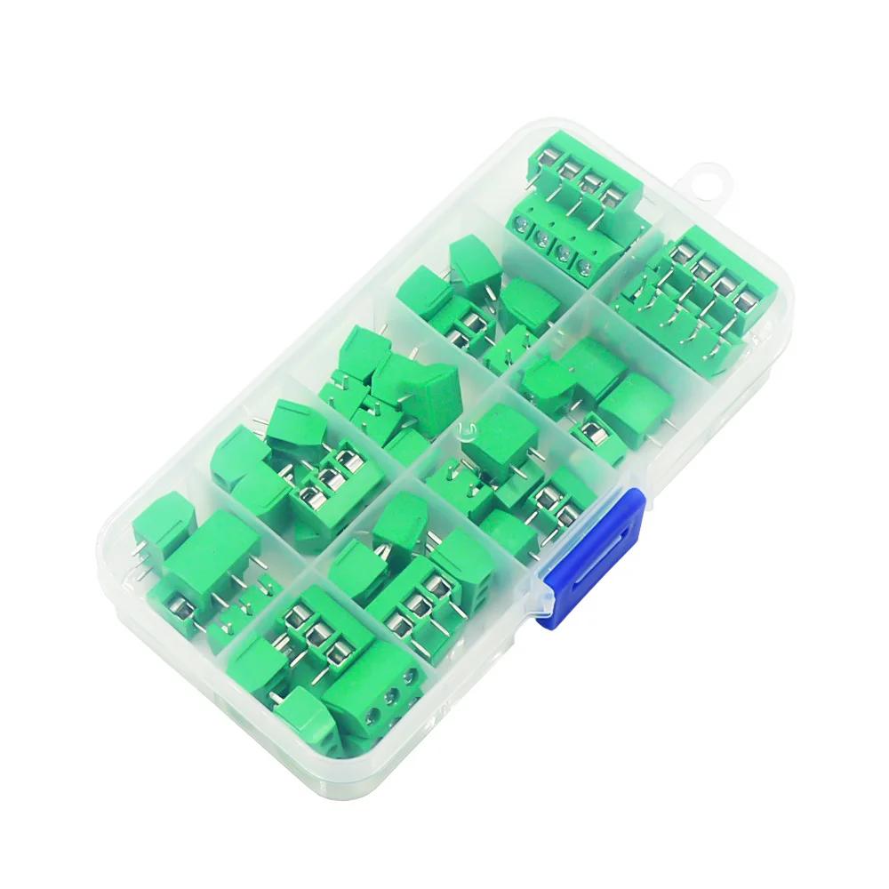 50 Pcs/BOX Pitch 5.0mm Straight Pin 2P 3P Screw PCB Terminal Block Connector 10A 300V 24-18AWG