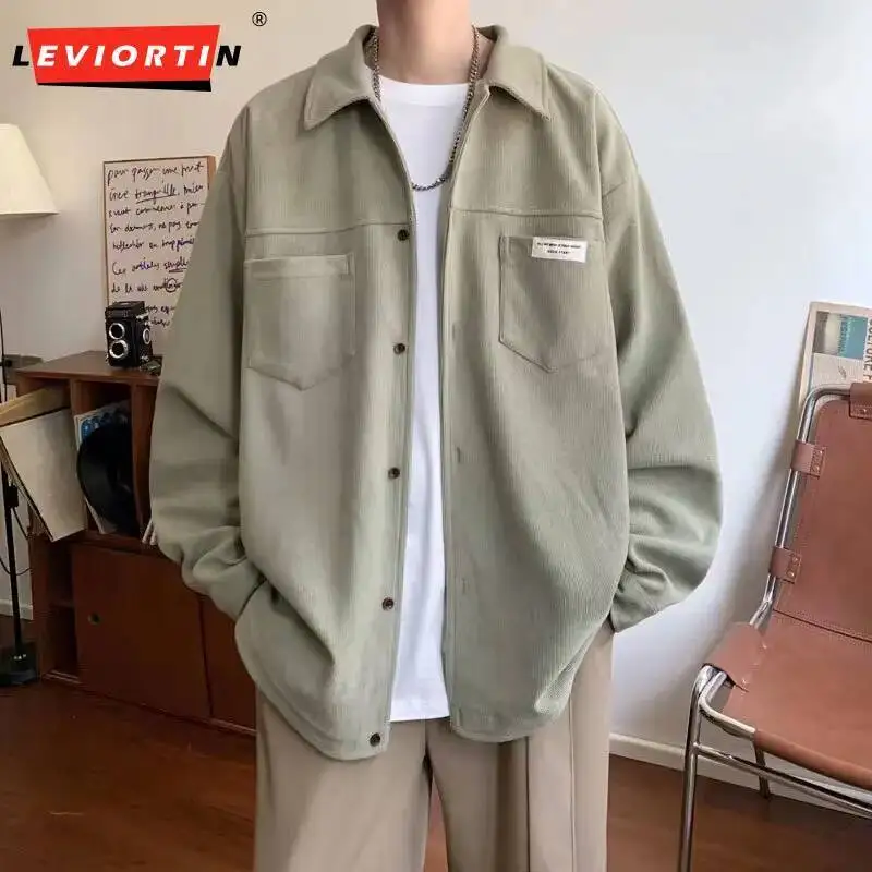 

Осенние мужские повседневные вельветовые рубашки, куртка, уличная одежда Cityboy, тяжелая рубашка на пуговицах с длинными рукавами и карманами с клапанами