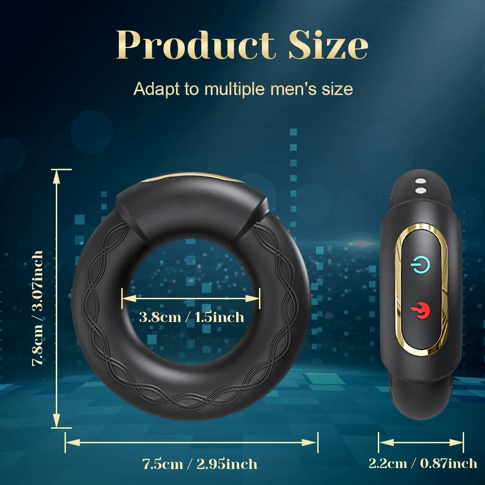 APP Bluetooth Vibrator for Men Cock Ring Penis Vibrating Penis Delay Trainer Cock Ring Glans Massager Male Sex Toys for Adult