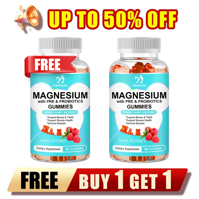 

Magnesium Gummies for Sleep & Stress Relief, Support Relaxation, Muscle Function & Calmness, Vegan Formula