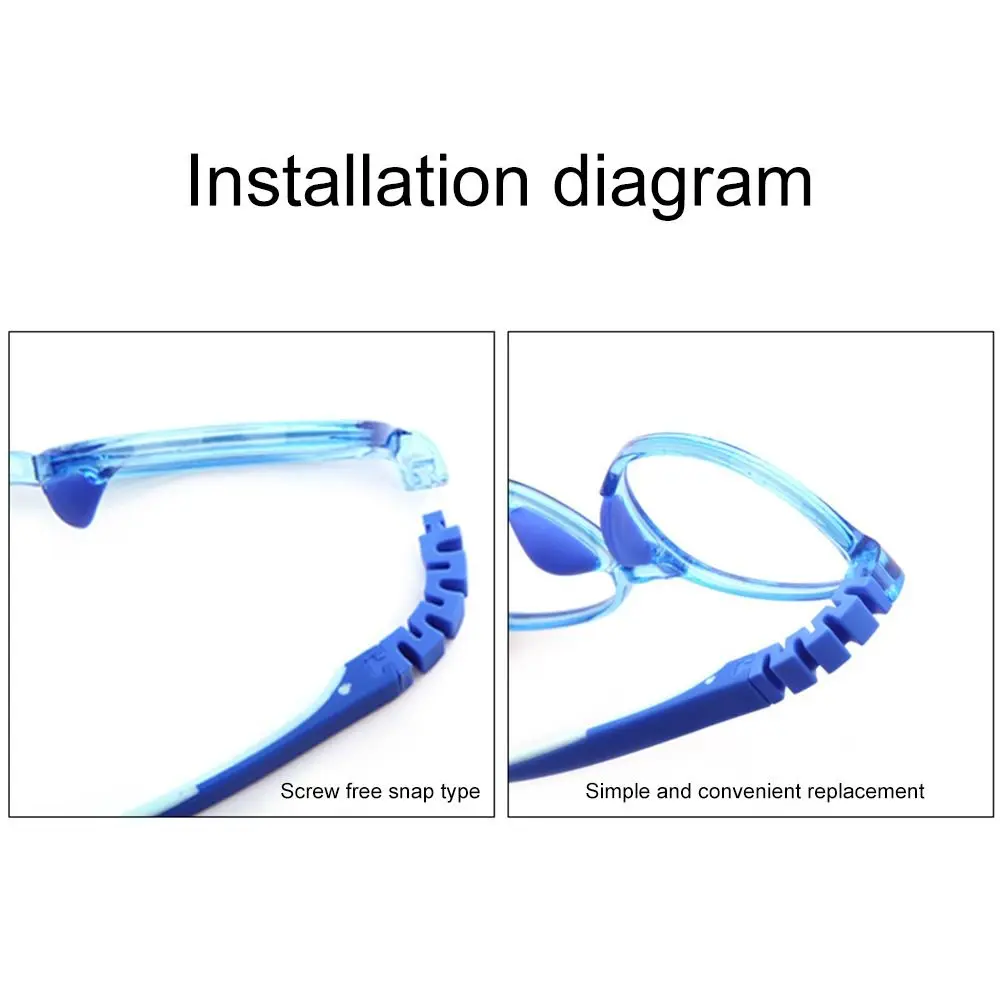 Bicolor Anti-Slip Snap-on Glasses Arm Replacement Leg Spectacle Frame Eyewear Accessories