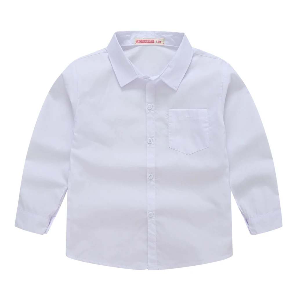 Children\'s shirt in the spring and autumn new boys and girls suit collar shirt Children\'s pure color long sleeve shirt