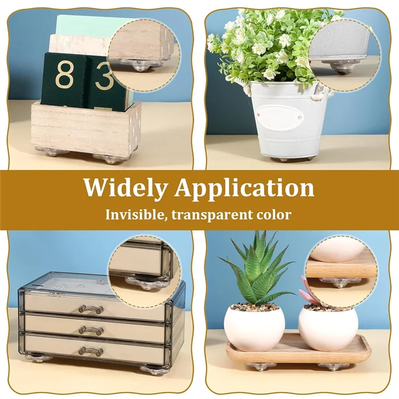 

A96I-Самоклеящиеся ролики 52 шт. 360 ° Поворотные ролики для бытовой техники Прозрачные ролики для ползунков для кухонной техники