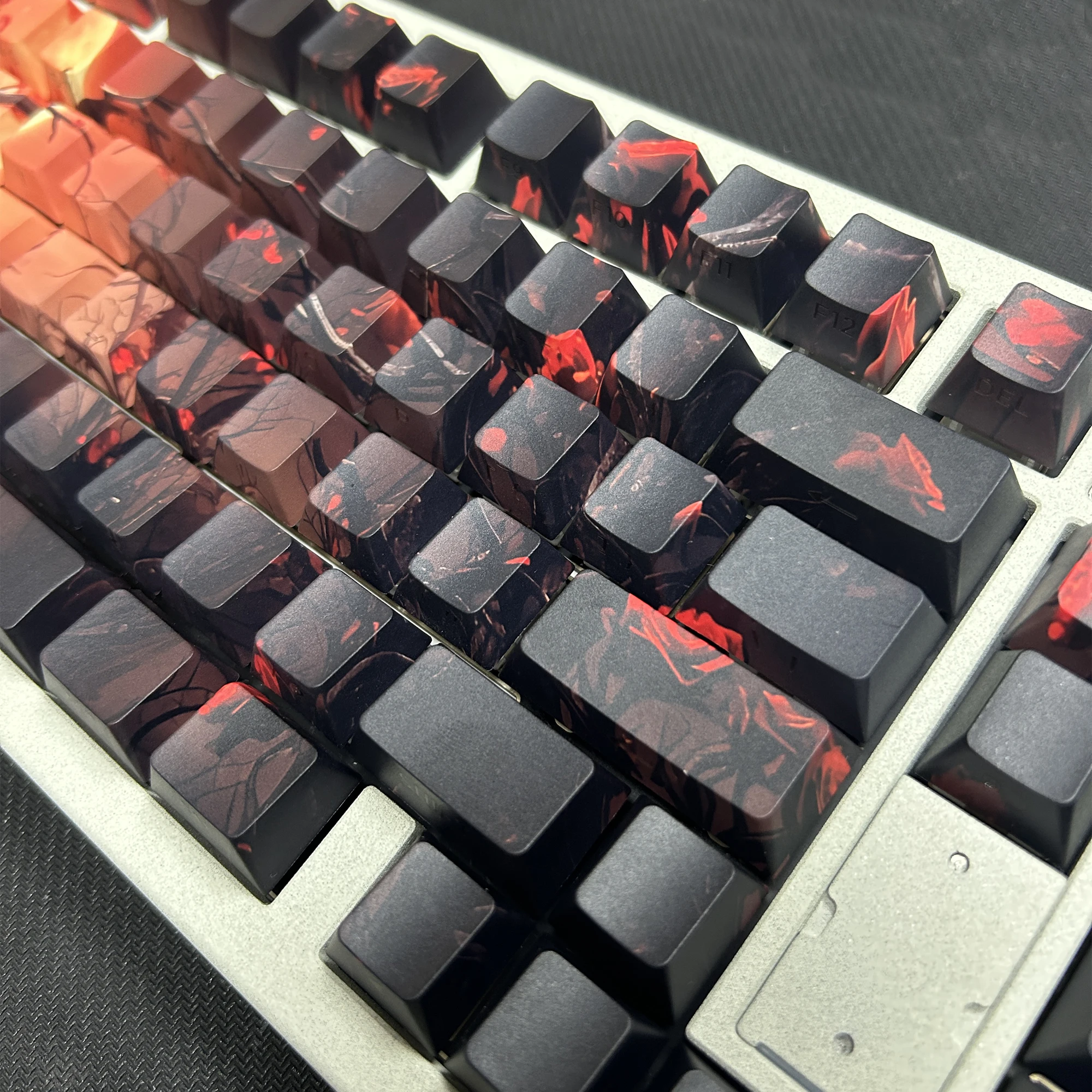 昇華型昇華型キーキャップ,130キー,サイドプリントアクセサリー,pbt,xvxチェリープロファイル