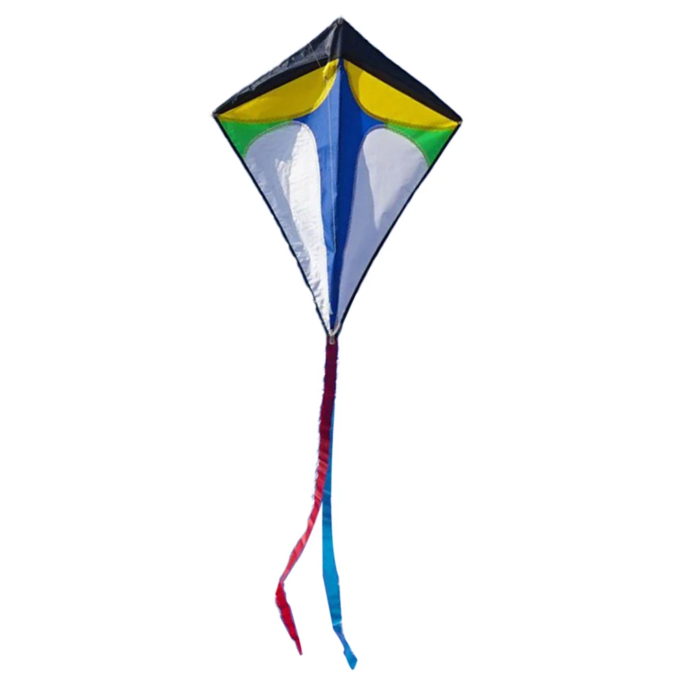 Diamond Shaped Kite with Long Tail Large Kite Toy Easy To Fly Colorful Flight Kite Enhance Coordination for Children Kids