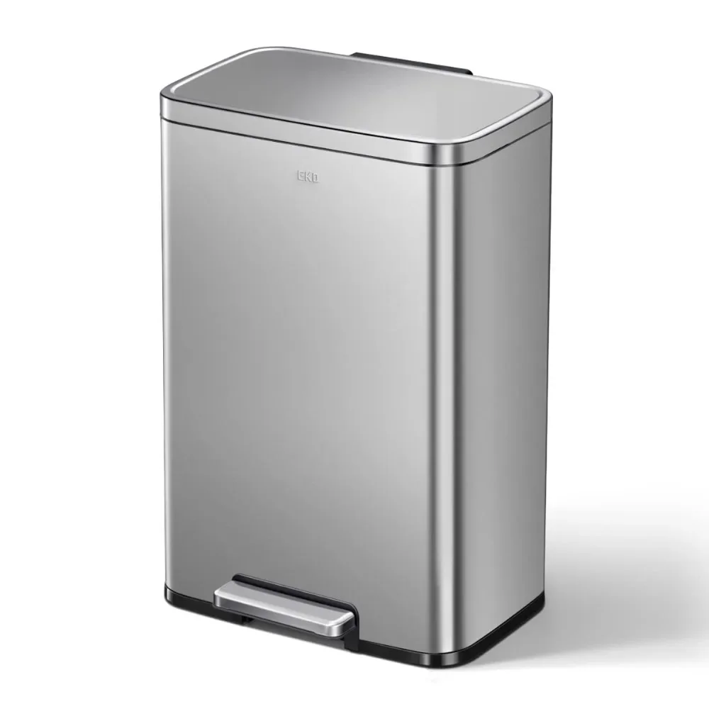 Madison Cubo de Basura Cocina 50L con Pedal y Tapa de Cierre Suave |   Acero Inoxidable Antihuella |   Papelera Moderna y Robusta