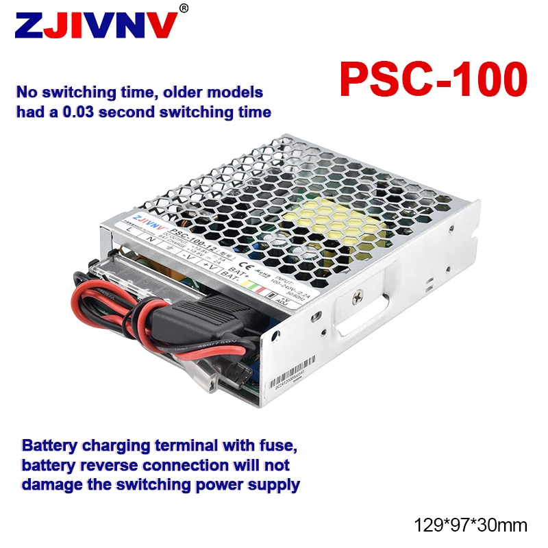 

Импульсный источник бесперебойного питания ИБП, 100 Вт, без времени переключения от переменного тока до постоянного тока 13,8 В, 5 А, 27,6 В, 2,5 А, зарядка для свинцово-кислотной батареи PSC-100