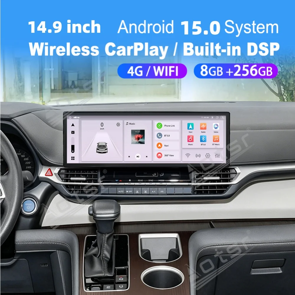 14.9 Inch Android Car Multimedia Automotive For Toyota Granvia Sienna 2021~2024 Carplay Auto GPS Navi Car Radio Stereo Head Unit