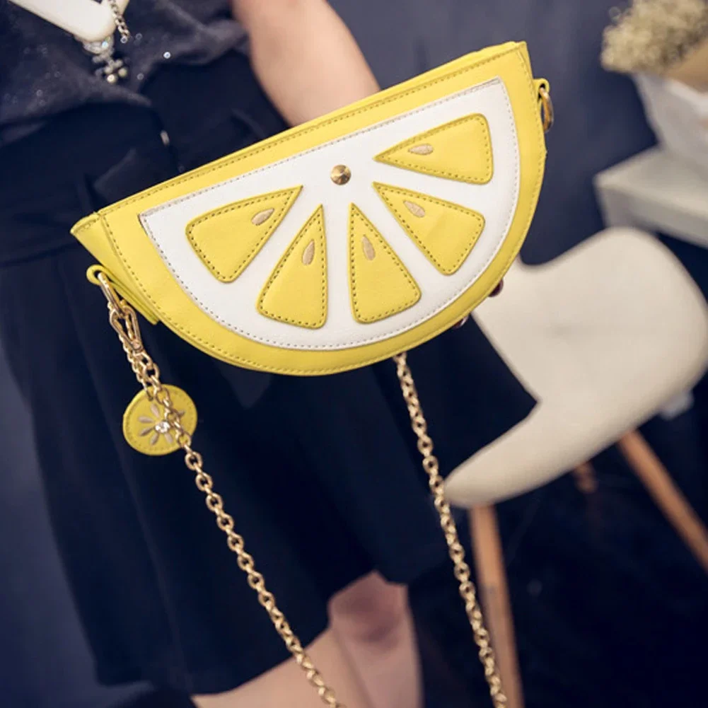 Orange Watermelon Shape Shoulder Bag Elegant Women Casual Small Handbag Leisure Purse Bag for Women Birthday Gift