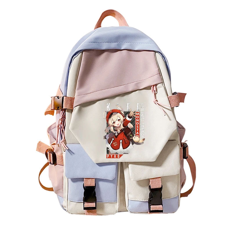 Genshin Impact Anime Cosplay Zaino da scuola per studenti unisex Zaino per cartoni animati Zaino da viaggio per laptop Borse moda all'aperto