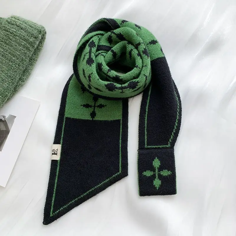 Sciarpa in maglia incrociata da donna, ghetta calda invernale in stile coreano, scaldacollo in filato di fascia alta, versatile e alla moda