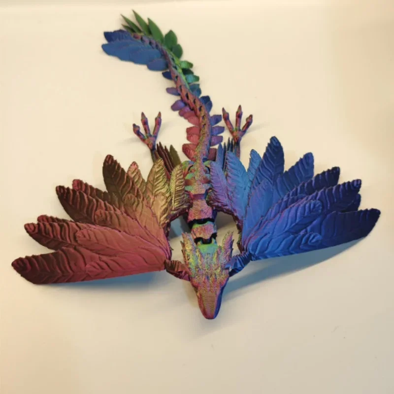 

New 3d Printed Dragon Joint Feathered Pterosaur Hand Office Landscape-Building Model Dinosaur Creative Toy Boy'S Birthday Gift