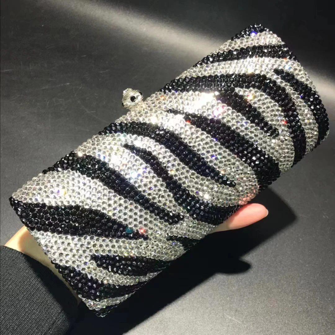

Women Plain Crystal Clutch Bags Rhinestones Evening Purse Minaudiere Handbag Wedding Party Bridal Gift Stones Chain Shoulder Bag