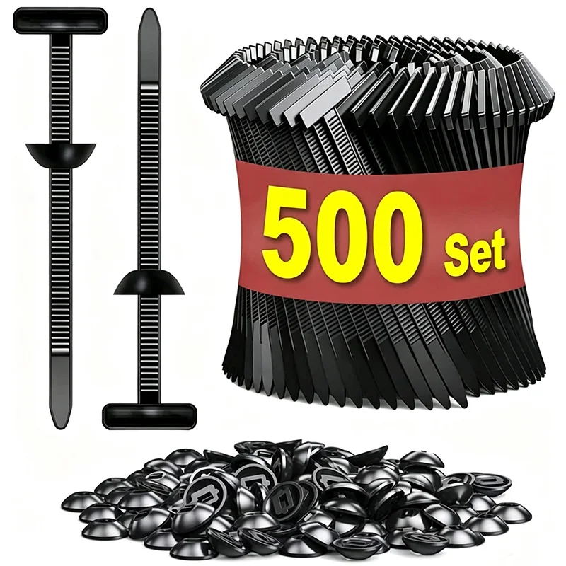 20/300/500set Plastic Cable Tie Fastener Automotive Cable Clips Heavy Duty Zipper Clips Engine Splash Shield Retainer Car Trim