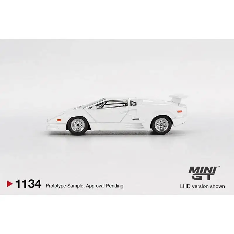 Voorverkoop MINIGT 1134 Lamborghini 1:64 Countach Wit 25e verjaardag Diecast Auto Model Collectie Speelgoed