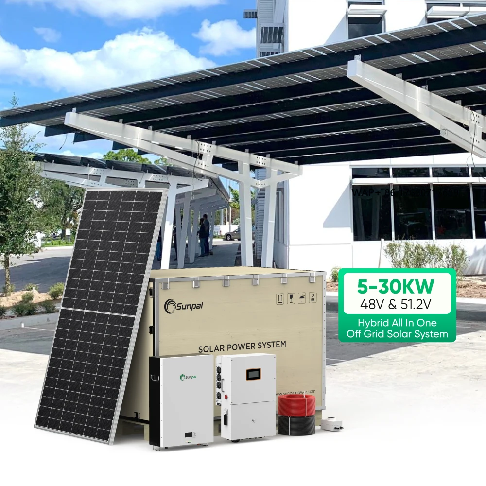 

Sunpal Hybrid Solar Power System Modern Outdoor Carport 10Kw 20Kw 25Kw Solar Home Energy Mounting System Kit