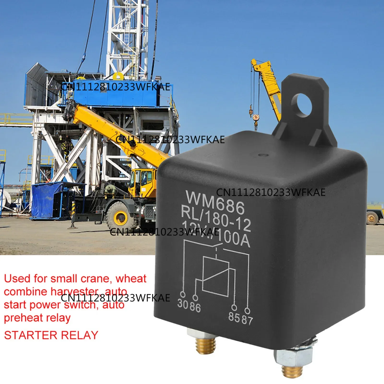 WM686 100A Normal Open Heavy Duty Car Starter Relay for Control Battery ON/OFF RL/180 DC 12V Car Relay Car battery control Relay
