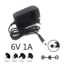 6V 1A 1000mA High quality AC/DC Switching Power Supply adapter Reverse Polarity Negative Inside 5.5mm x 2.1mm