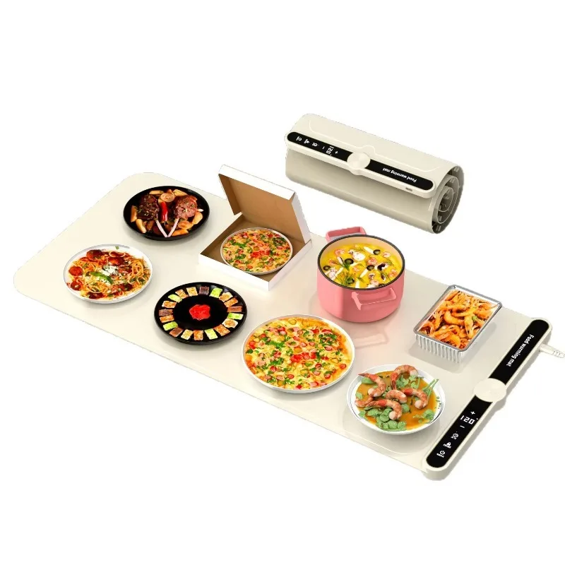 Portable Electric Countertop Food Warming Tray 3 Temperature Levels Foldable Coil CB Certified Household Automatic Shut-Off
