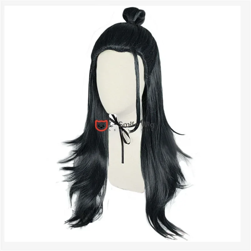 2 Styles Anime Cosplay Wig Suguru Geto Kenjaku Black Hair Cosplay Wig Synthetic Party Cosplay Wigs + Wig Cap