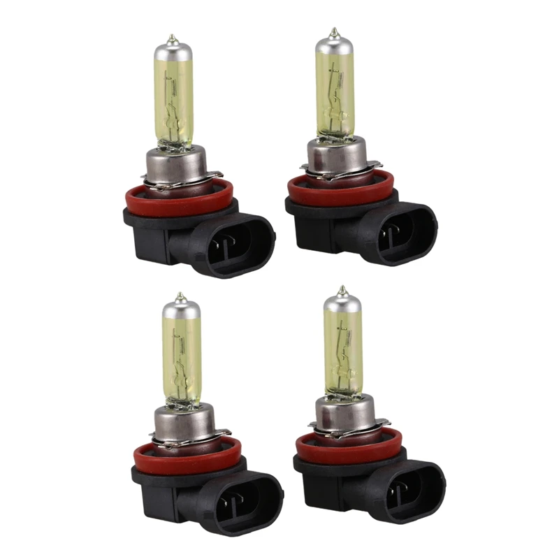 Super amarelo carro Foglight bulbo, lâmpada de luz, DC 12V, 55W, H11, 3000K, 4 pcs