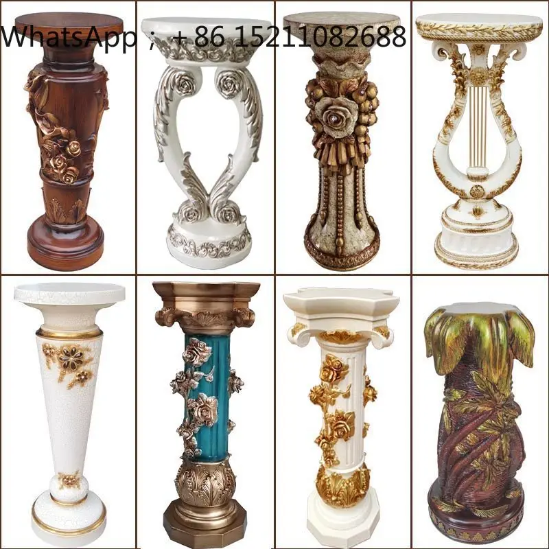 LLY living room flower stand indoor floor green dill fashion creative flower table art Roman column antique flower pot stand