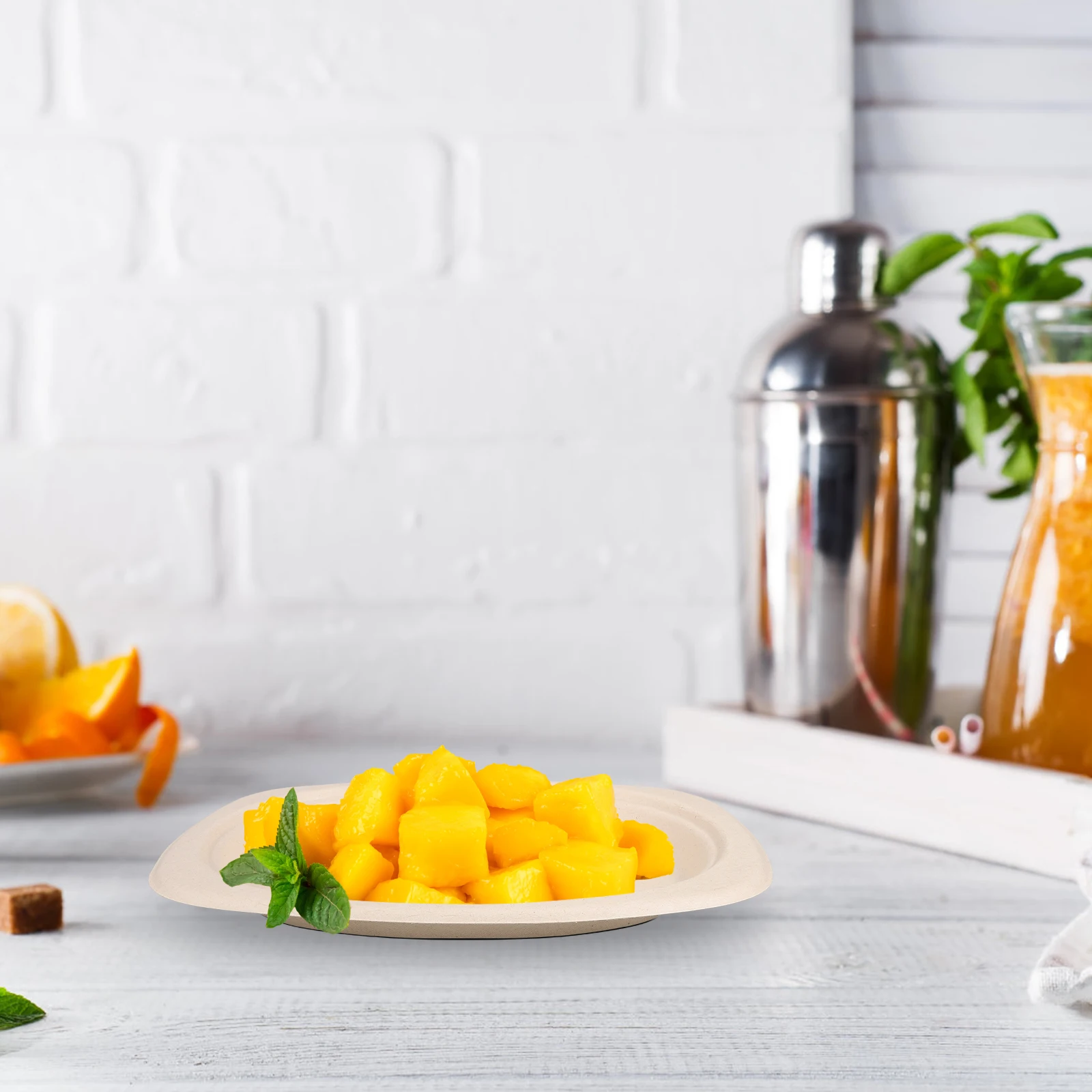 

50 Pcs Oval Paper Tray Blue Serving Themed Festival Food Plate Multi-function Dinner Happy Birthday Plates