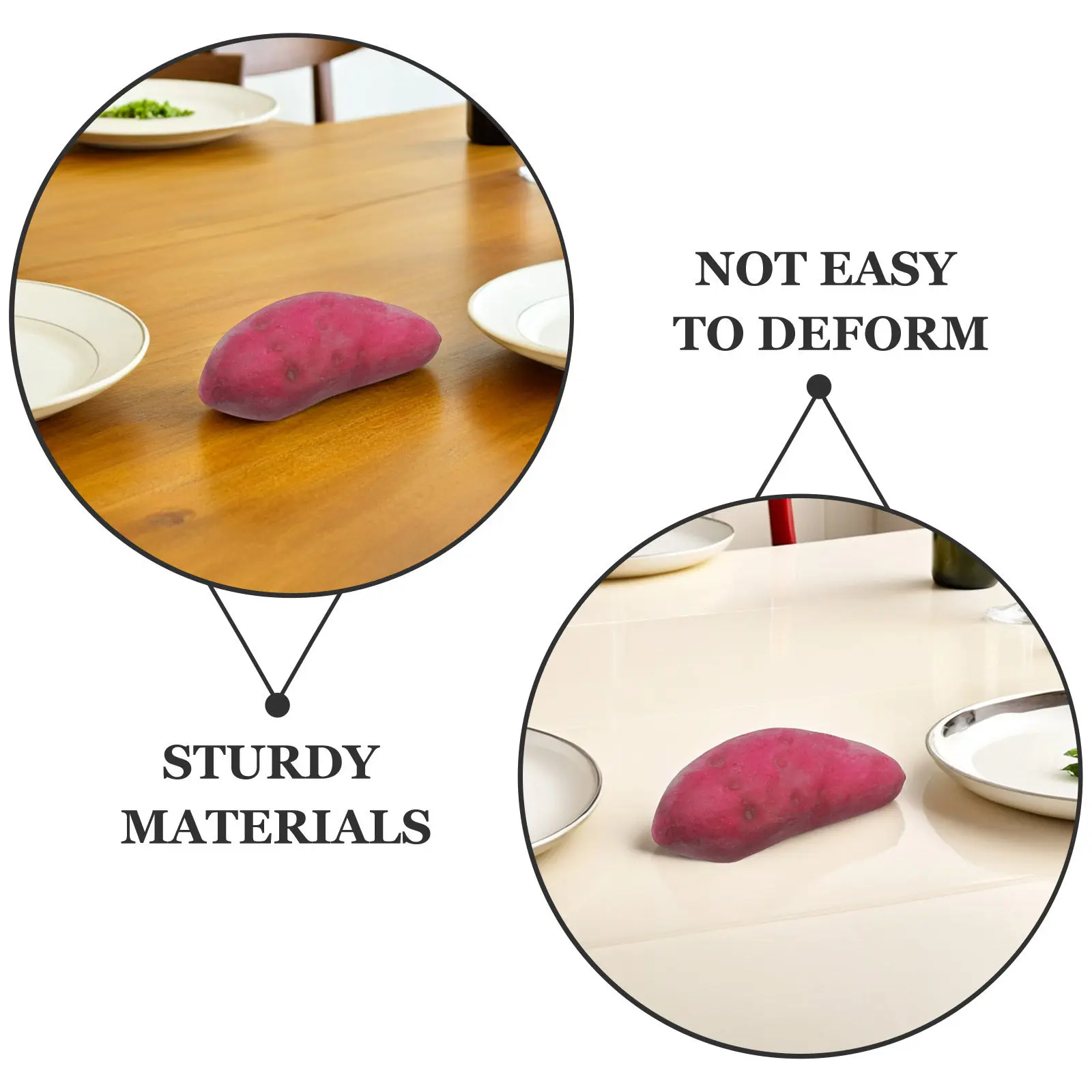 4Pcs Purple Sweet Potato Artificial Realistic Vegetable Decorations Photo Props Restaurant Home Catering Artificial Sweet Potato