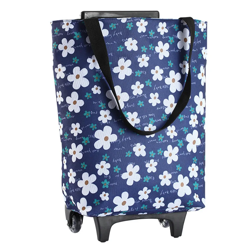 Folding Shopping Bag Women\'s Big Pull Cart Shopping Bags For Organizer Portable Buy Vegetables Trolley Bags On Wheels The Market